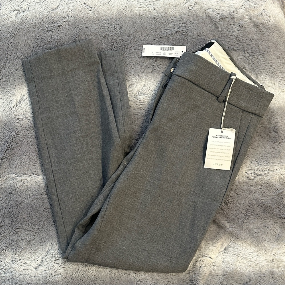 NWT J.Crew Cameron slim cropped pant in four-season stretch Heather Gray Trouser